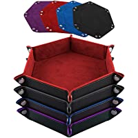 Los mejores  - SIQUK 4 Piezas Bandeja Dados 4 Colores Tablero Dados PU y Terciopelo para DND RPG y Otros Juegos de Mesa